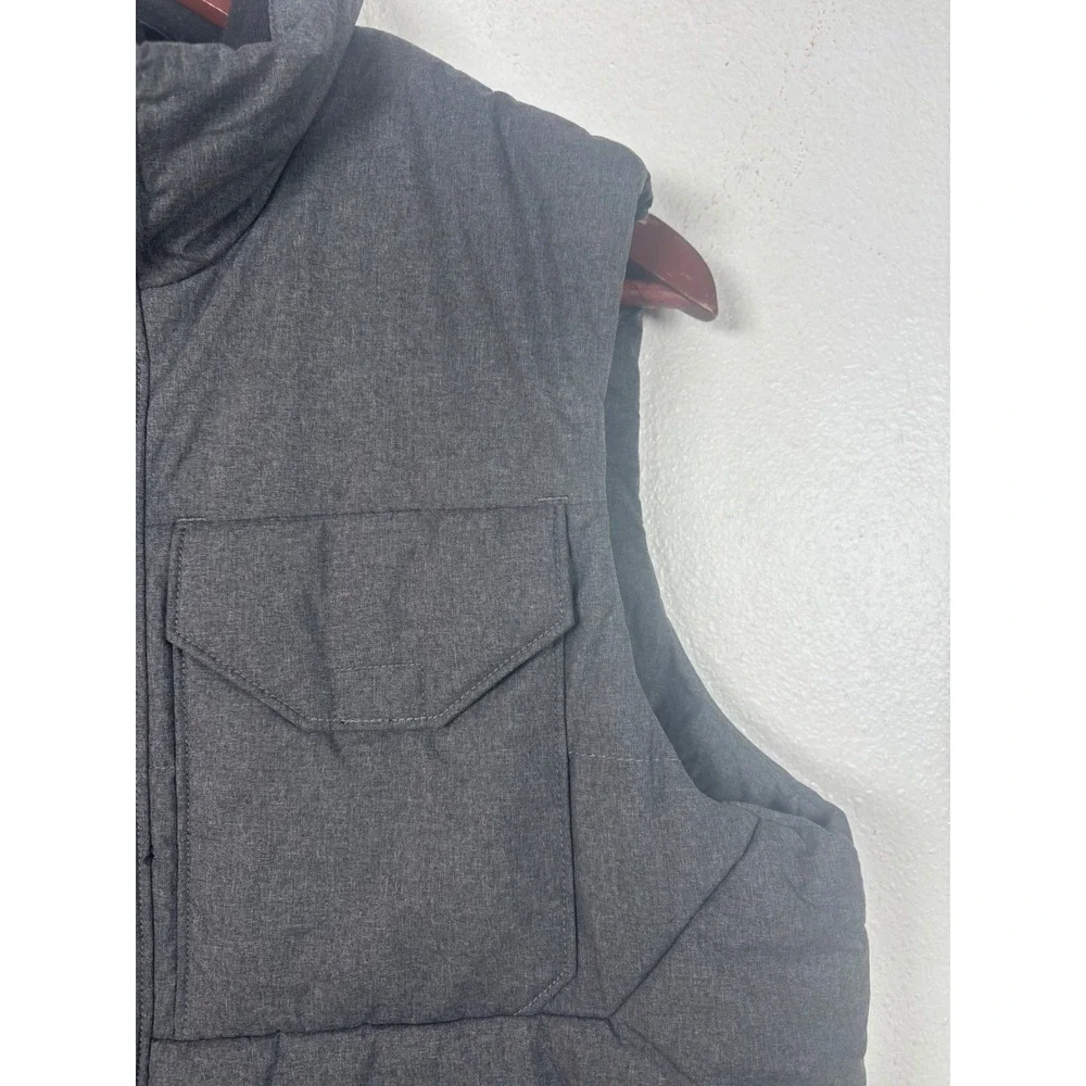 The North Face Mens‎ Small Patricks Point Vest Puffer Grey Insulated Snap Front